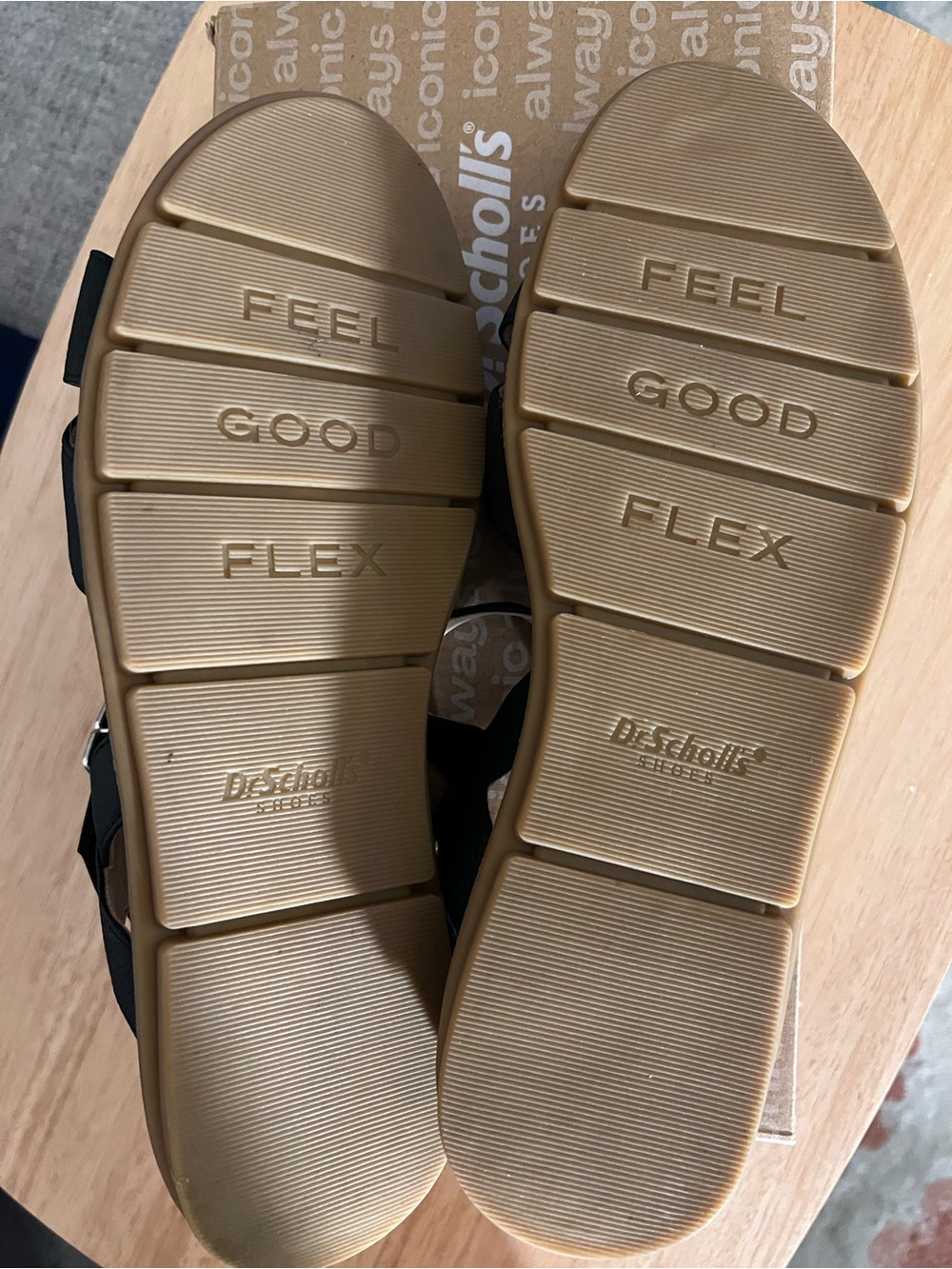 Dr. Scholl's Black Leather Adjustable Slingback Sandals - Picture 5 of 5